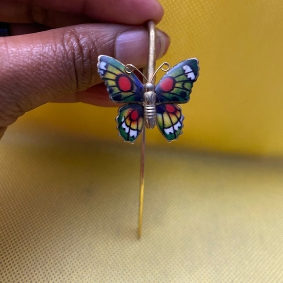 Vintage Enamel Gold Butterfly Bookmarker Pretty enamel butterfly - Picture 3 of 4